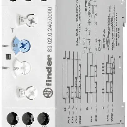 Relè multifunzione a tempo INS Finder 83.01 2C 12A 
