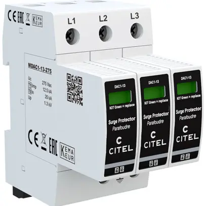 Parafulmine  Citel DAC1-13S-30-275 tipo 1+2, 3-poli 