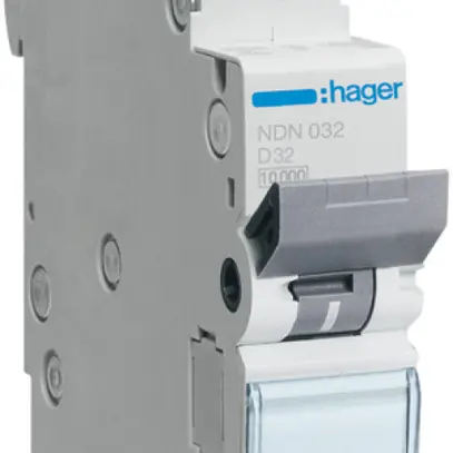 Disgiuntore Hager MCB 1P 1 230V tipo D 32A Icn 10kA 7.5kA 1UM 