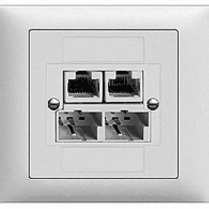 Presa INS SOHO 2×TT/2×RJ45/u sep.ITplus EDIZIOdue bianco 