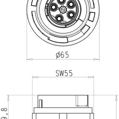 Presa Wieland 5L 50A nero RST 50i5 250/400V 4…16mm² IP65 
