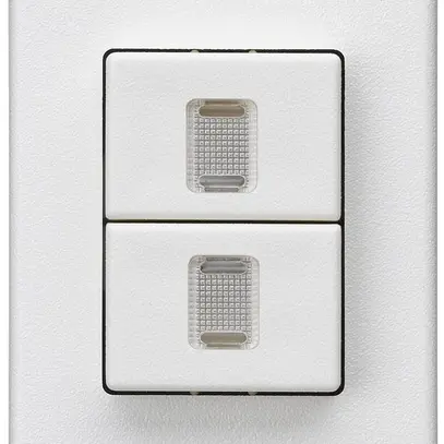 Interruttore a pulsante 2× AMD Hager FLF 10A/250V 3/1L illuminato bianco 