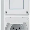 Combinazione AP robusto 2×1, interruttore schema 3/presa T13 IP55 bianco 
