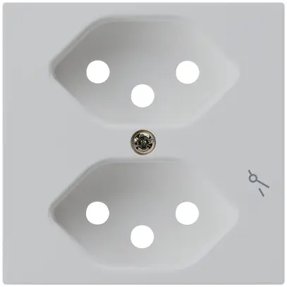 Plaque frontale kallysto 2×T13/1 60×60mm gris clair pour prise 2×T13/1 