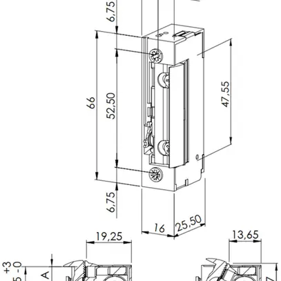 Apriporta BSW B3010--K, 10…24VUC, diseccitato chiuso, scrocco a raggiera 