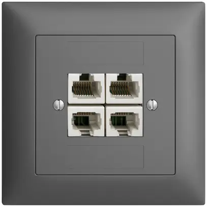 Presa di raccordo INC 4×RJ45/u 4P sep.EDIZIOdue grigio scuro ITplus 