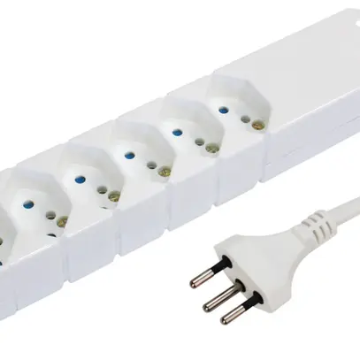 Steckdosenleiste STEBA VARIABL 6×T13 ohne Schalter 3m weiss 
