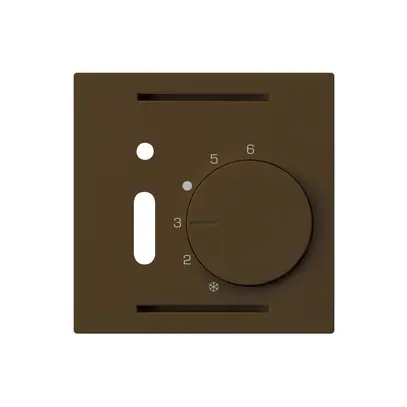 Kit frontal ENC kallysto brun pour thermostat d'ambiance avec interrupteur 