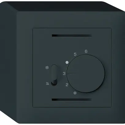 Thermostat AP Hager kallysto, avec interrupteur chauffage/refroidissement, noir 