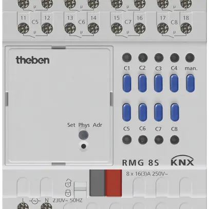 Attuatore-commutatore AMD Mix 2 RMG 8 S KNX Theben 
