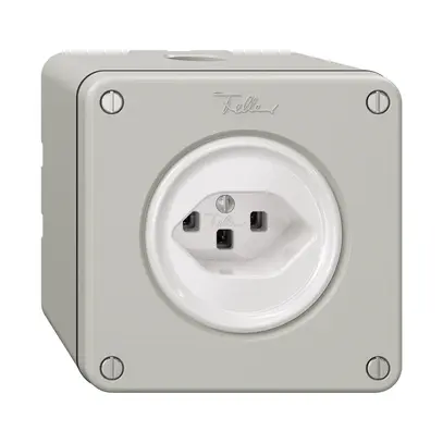 Prise NAPU NEVO, 1×T23, gris clair 