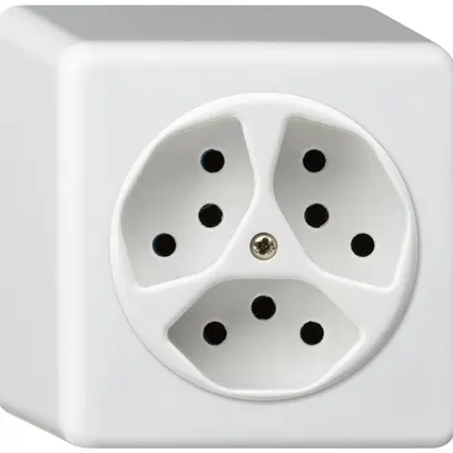 Presa AP basico 3×tipo 13 bianco h=54mm 