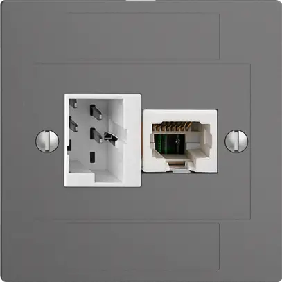 Boîte de raccordement ENC 1×TT,1×RJ45/u 4P EDIZIOdue ITplus ITM gris foncé 