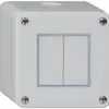 Interrupteur AP robusto IP55 schéma 3/contact à poussoir gris 