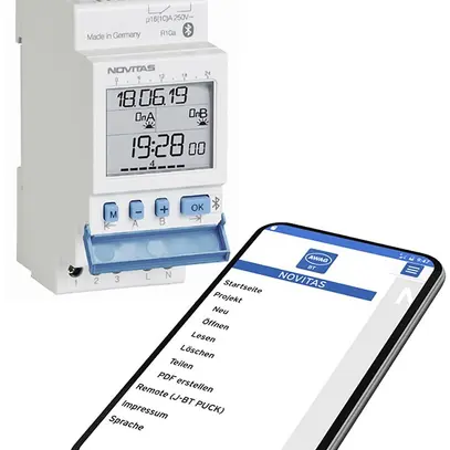 Interrupteur horaire hebdomadaire AMD NOVITAS SC-M11.35 BT, 230V 1 canal 