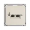Prise INC 2×RJ45/s 8P sép.EDIZIOdue crema ITplus 