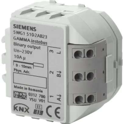 Apparecchio di distribuzione binario KNX INS Siemens 230VAC 2×10A RS510/23 