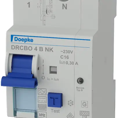 Disjoncteur différentiel Doepke DRCBO 4 type B NK L+N 16A 300mA 6kA C 