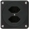 Presa INC robusto 2×tipo 13 nero senza copercchio 