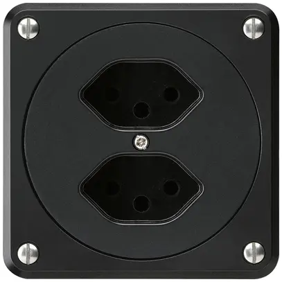 Prise ENC robusto 2×type 13 noir sans clapet 