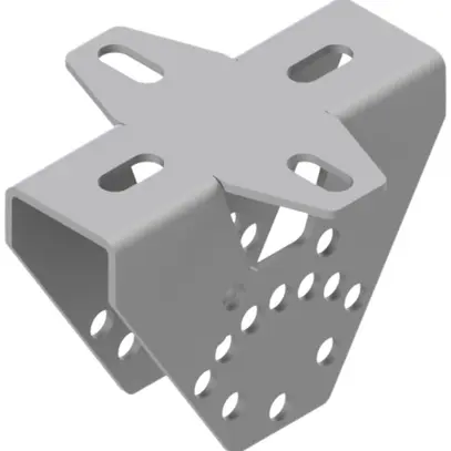 Placca di testa a 2 buchi Lanz angolo modific.zincato a caldo a immersione 