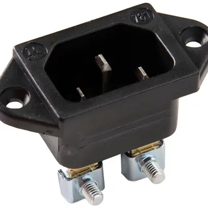 Spina d'apparecchi INS tipo C14 (E) ELBRO 10A 230VAC max.70°C 6.3mm nero IP20 