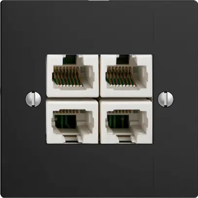 Inserto per presa di raccordo INC 4×RJ45/u 4P sep. EDIZIOdue nero ITplus 