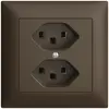 Prise ENC 2×T23 16A EDIZIOdue coffee, avec bornes enf. 