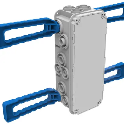 Scatola INC Spotbox UP3, 3×1, con 4 alette clip M20, grigio 