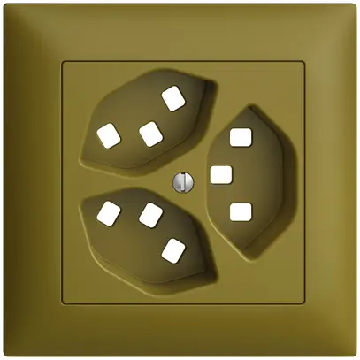 Kit frontal ENC EDIZIOdue olive 88×88mm 3×T23 