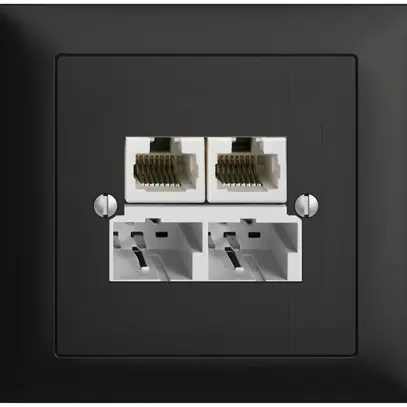 Prise INC SOHO 2×TT/2×RJ45/u sép.ITplus EDIZIOdue noir 