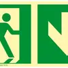 Piktogramm Rettungsweg nach unten, 150mm 