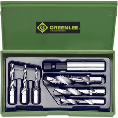 Set di inserti combi Greenlee con M3…M10 e portainserti 