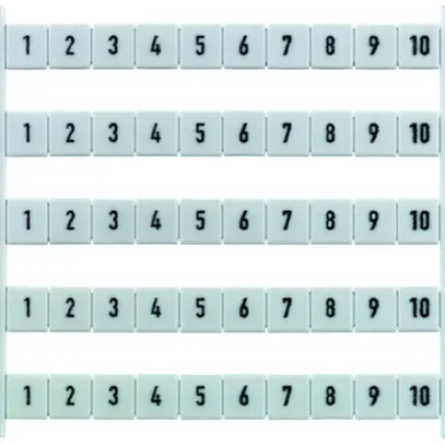 Marcatore di morsetto Weidmüller Dekafix 5 stampa: 1…10, orizzontale bianco 