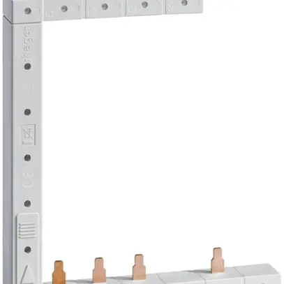 Peigne de raccordement Hager 4P 3L goupille 10mm² 63A G L1L2L3N>L1N-L2N-L3N bc 