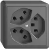 Prise AP 3×T23 16A EDIZIOdue gris foncé, avec bornes enf. 