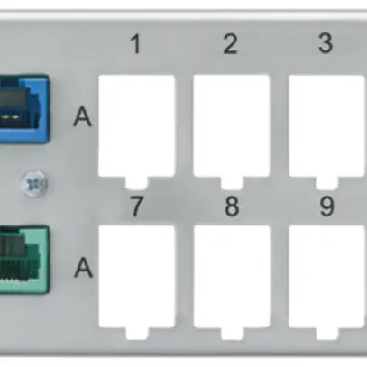 Modulo base Hager HMS 12×RJ45 Keystone, DSL, TV-/Sat, grigio 