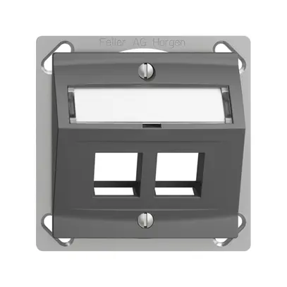 Kit montaggio INS Edue FM.TE c.cappa d.uscita obliqua p.2×Keystone grigio scuro 