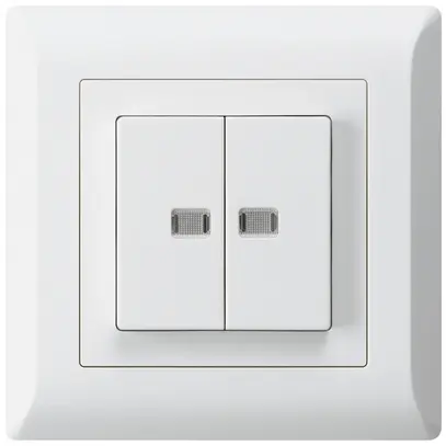 Interruttore pulsante luminoso INC kallysto.line 1/3+3/1 con 2 lenti bianco 