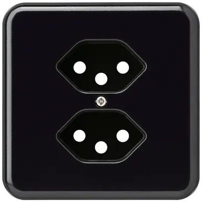 Plaque de recouvrement grd.I 2×type 13 noir basico 