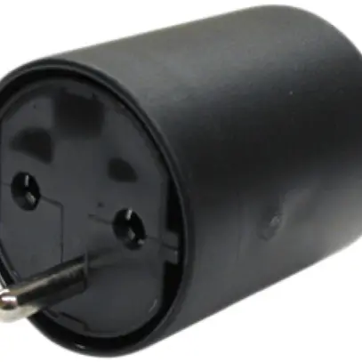 Adaptateur FIX CEE7/DE prise T12 fiche noir 