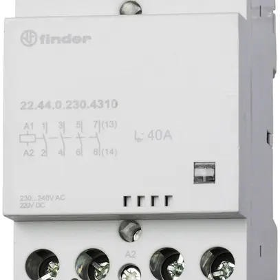 Contattore AMD Finder 22.44, 4Ch 40A/120VUC AgSnO2, indicatore, 3UM 
