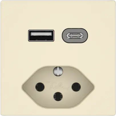 USB-Ladesteckdose EDIZIO.liv SNAPFIX® USB A+C/T13 3A 230VAC cr 