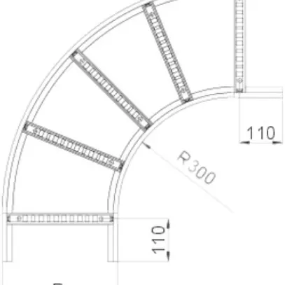 Coude 90° horizontal Bettermann 600×60mm pour échelle de câbles A2 
