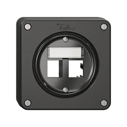 Kit de montage NUPU Feller freenet, pour sortie droite, double, noir 