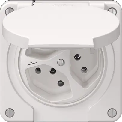 Presa NEVO N.CO, 3×T13, IP21, 3×separato, bianco 