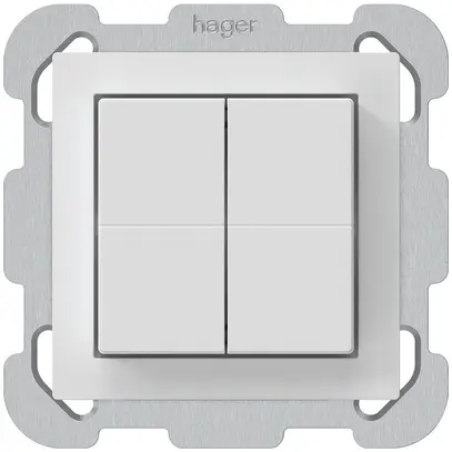 Pulsante senza fili Friends of Hue KAL, 4×, 77×77mm, bianco 