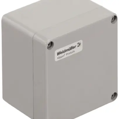 Boîtier en polyester Weidmüller POK 122×120×90mm fibres de verre gris argenté 