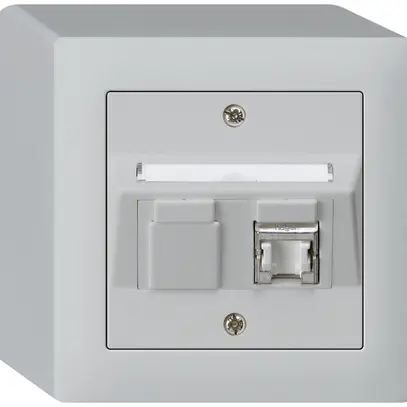 Prise AP kallysto cat.6 1RJ45/s gris clair 