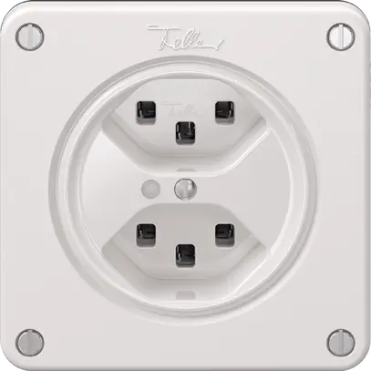 Prise NEVO, 2×T23, a.LED, blanc 